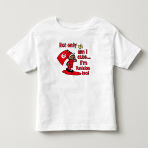 Camiseta Infantil Sou não somente eu bonito mim sou tunisino