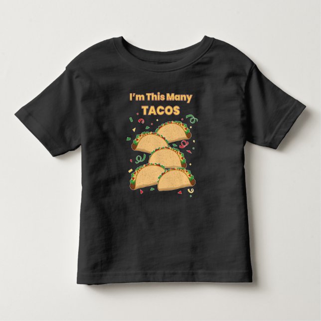 Camiseta Infantil Sou o 5 de Aniversário de Muitos Tacos (Frente)