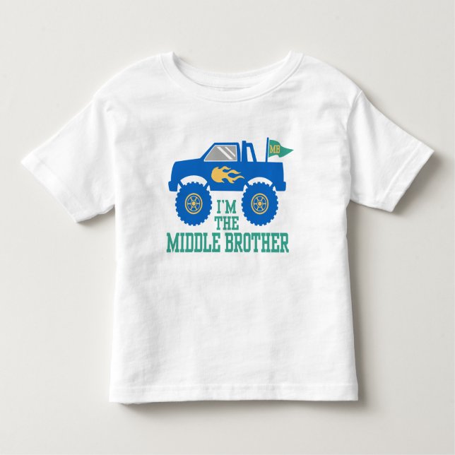 Camiseta Infantil Sou o Caminhão do Monstro do Irmão Médio (Frente)