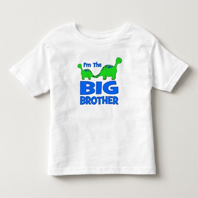 Camiseta Infantil Sou o Grande Irmão! Design de Dinossauro Personali (Frente)