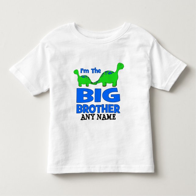 Camiseta Infantil Sou o Grande Irmão! Design de Dinossauro Personali (Frente)