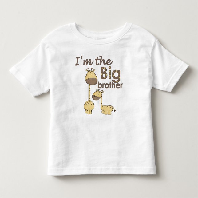 Camiseta Infantil Sou o irmão mais velho, girafa (Frente)