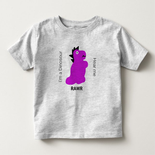 Camiseta Infantil Sou um Dinossauro, ouve-me Rawr! (Frente)