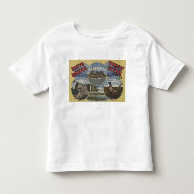 Camiseta Infantil South Dakota - variedade de maravilha cénico (Frente)