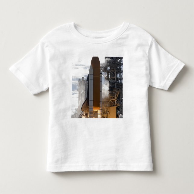 Camiseta Infantil Space Shuttle Atlantis levanta 15 (Frente)