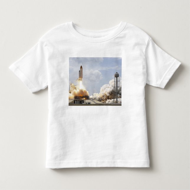 Camiseta Infantil Space Shuttle Atlantis levanta 21 (Frente)