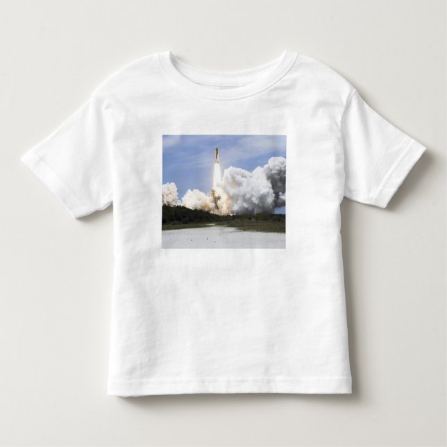 Camiseta Infantil Space Shuttle Atlantis levanta 28 (Frente)