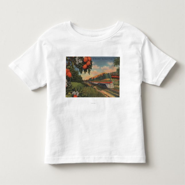 Camiseta Infantil Special alaranjado da flor do trem (Frente)