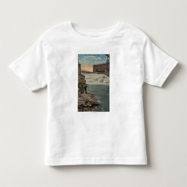 Camiseta Infantil Spokane, WA - pesca do casal em mais baixas quedas (Frente)