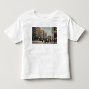 Camiseta Infantil Spokane, WA - vista da avenida do beira-rio. & rua