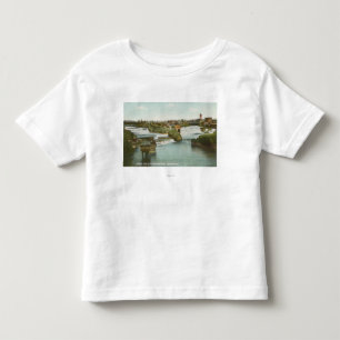Camiseta Infantil Spokane, WA - vista de quedas & de rio do meio