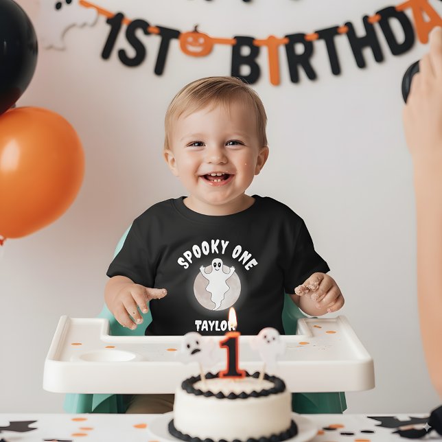 Camiseta Infantil Spookie, um primeiro aniversario divertido, primei (Criador carregado)