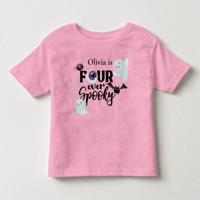 Camiseta Infantil Spooky 4º aniversário (Frente)