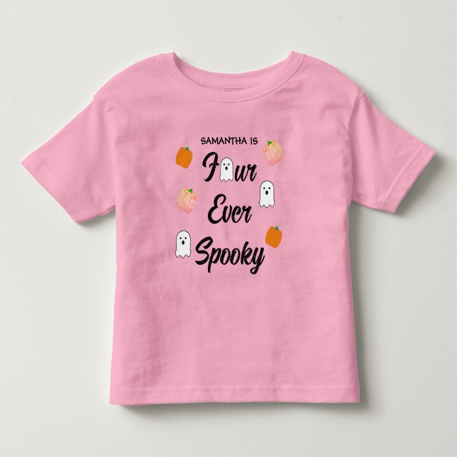 Camiseta Infantil Spooky 4º aniversário (Frente)