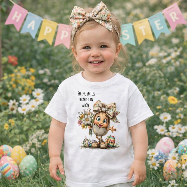 Camiseta Infantil Spring Smiles Wrapped in a Bow (Criador carregado)