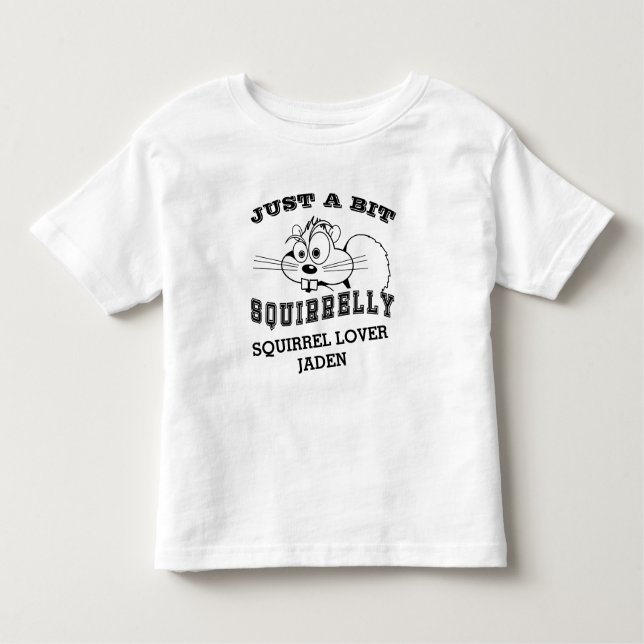 Camiseta Infantil Squirrel Love Squirrelly Black Art Name (Frente)