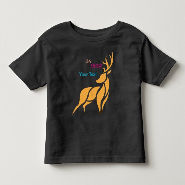 Camiseta Infantil Sr. Veado Gráfico – Estilo Rústico de Floresta (Frente)