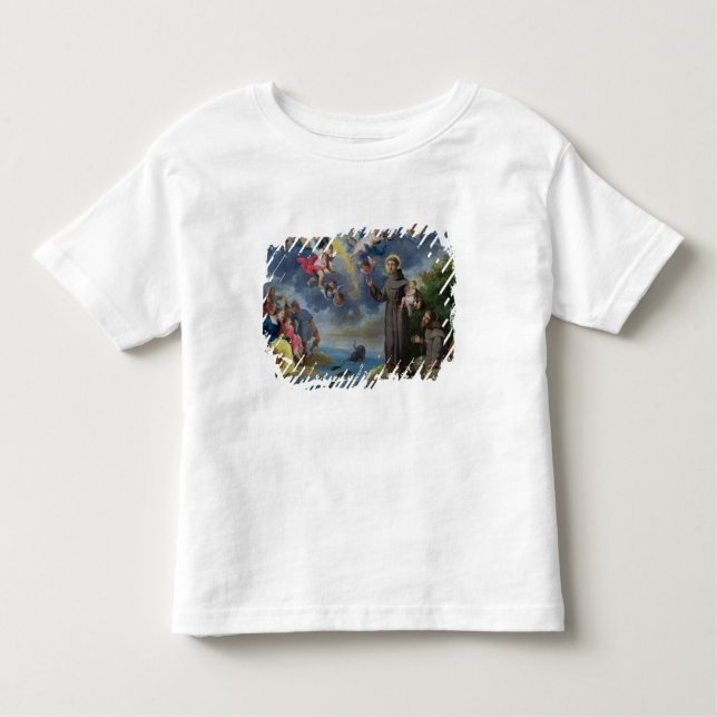 Camiseta Infantil St Anthony de Pádua que Preaching aos peixes (Frente)