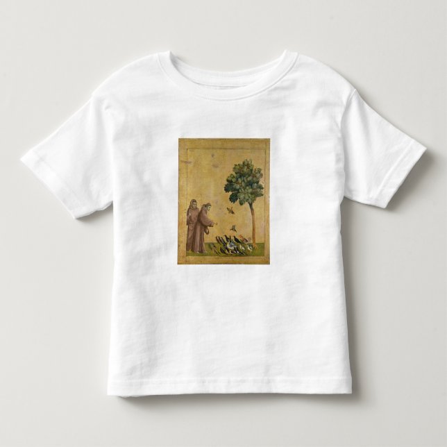 Camiseta Infantil St Francis de Assisi que preaching aos pássaros (Frente)