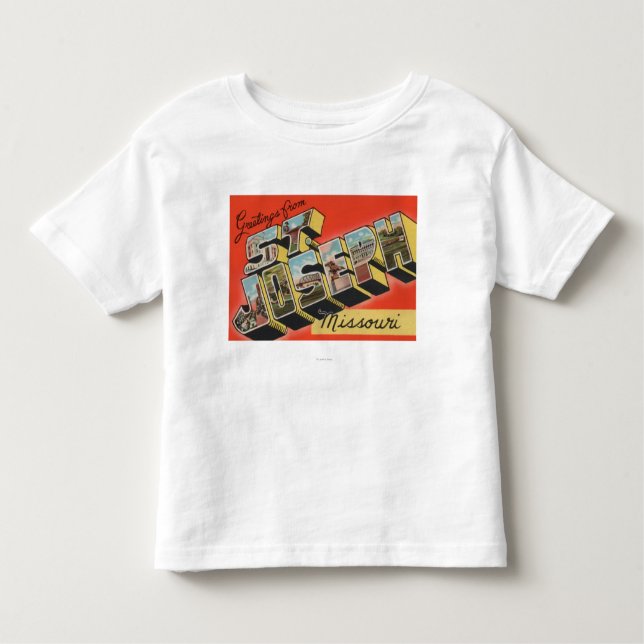 Camiseta Infantil St Joseph, Missouri - grandes cenas da letra (Frente)