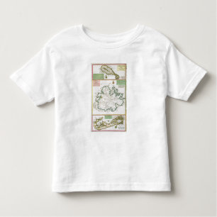 Camiseta Infantil St. Kitts, Antígua e Bermuda, detalhe de um mapa