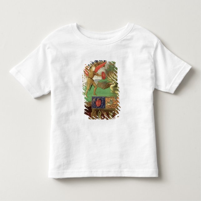 Camiseta Infantil St Michael que massacra o dragão (Frente)