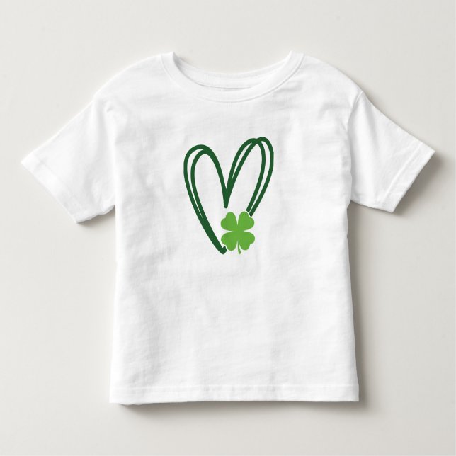 Camiseta Infantil St. Patrick's Day Heart Design T-shirt (Frente)