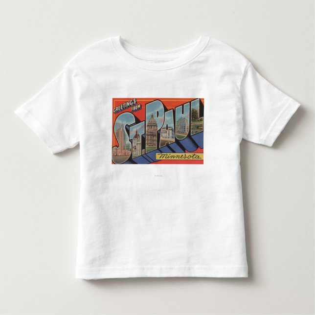Camiseta Infantil St Paul, Minnesota - grandes cenas da letra (Frente)