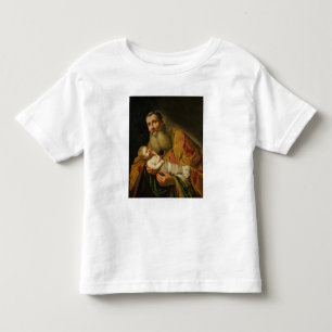 Camiseta Infantil St. Simeon que apresenta o cristo infantil