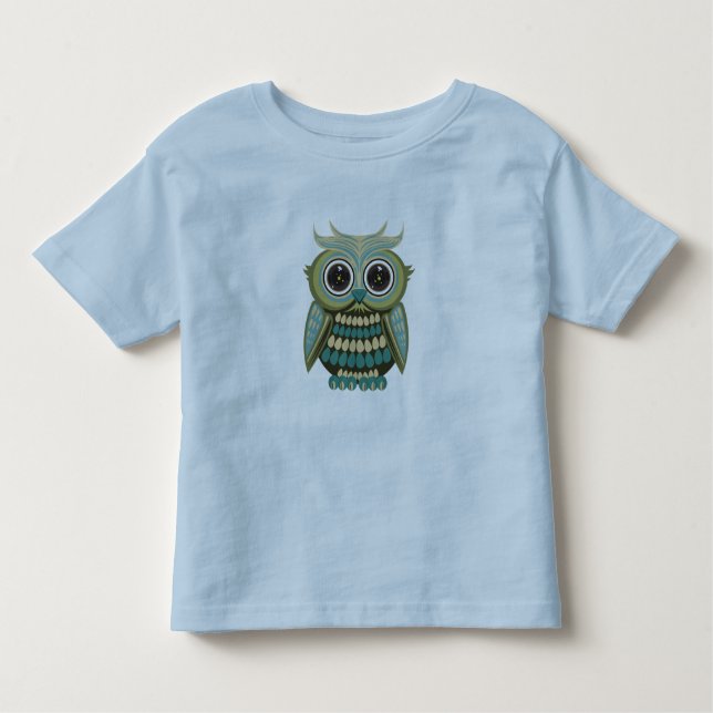 Camiseta Infantil Star Eye Owl - Verde (Frente)