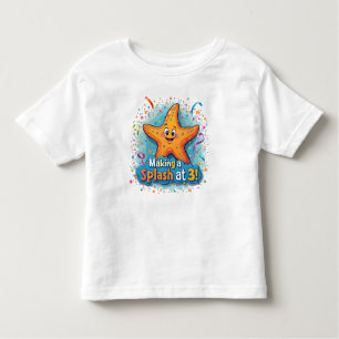 Camiseta Infantil Starfish aniversário de 3 anos Fazer a Splash a 3