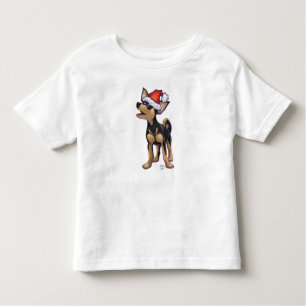 Camiseta Infantil Starry Night Festivo Chihuhua em Santa Hat