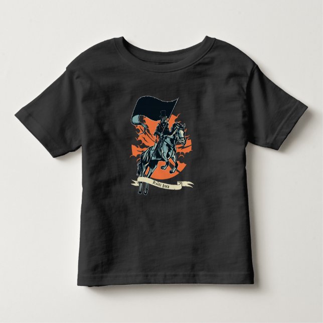 Camiseta Infantil Steampunk Plague Rider Doctor em Horseback com Fla (Frente)