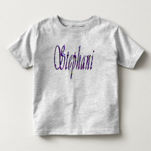 Camiseta Infantil Stephanie, nome, logotipo, t-shirt da Cinza Toddle
