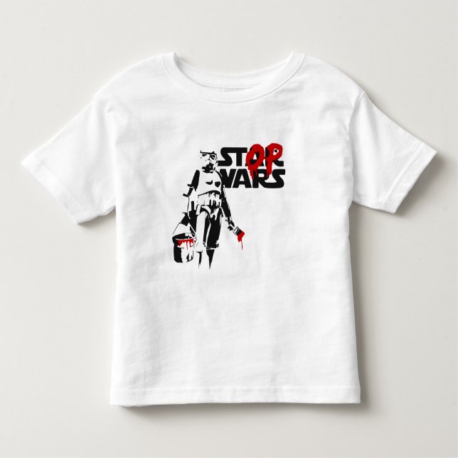 Camiseta Infantil Stop Wars Parody Logo (Frente)