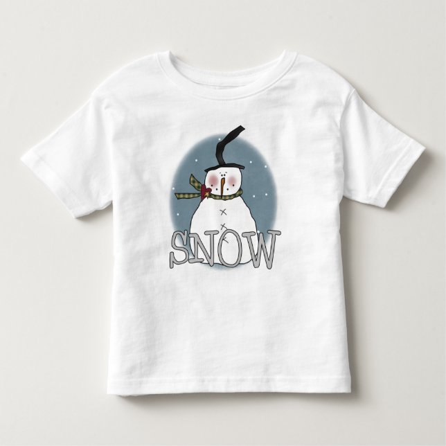 Camiseta Infantil Stovepipe Hat Snowman T-shirts e presentes (Frente)