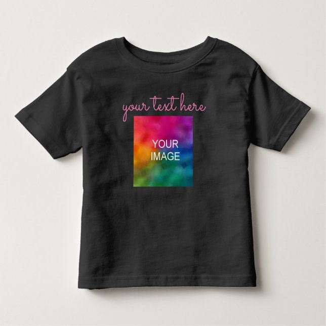 Camiseta Infantil Sua Foto de Texto Impressão Rosa Rosa-Rosa-Rosa-Ro (Frente)