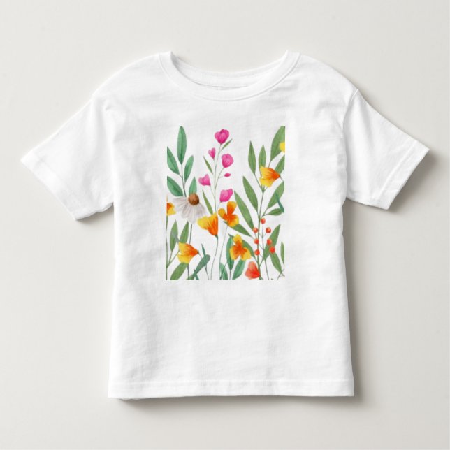 Camiseta Infantil Sublimação de flores silvestres (Frente)