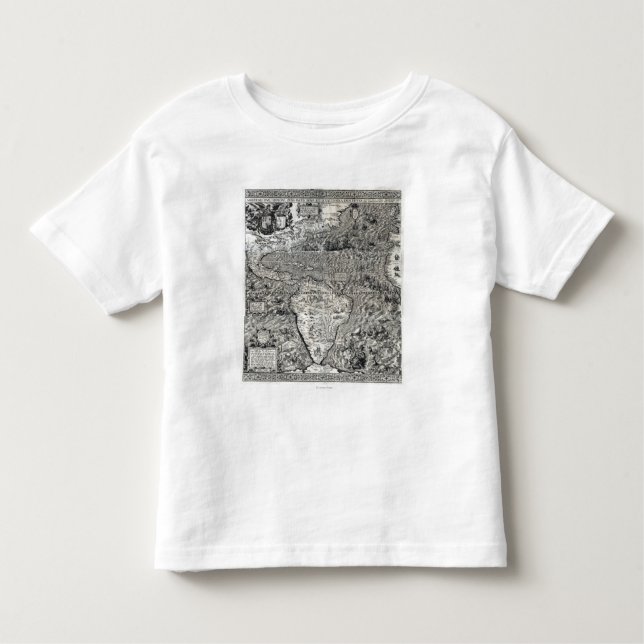 Camiseta Infantil Sul e parte de America do Norte - panorâmico (Frente)