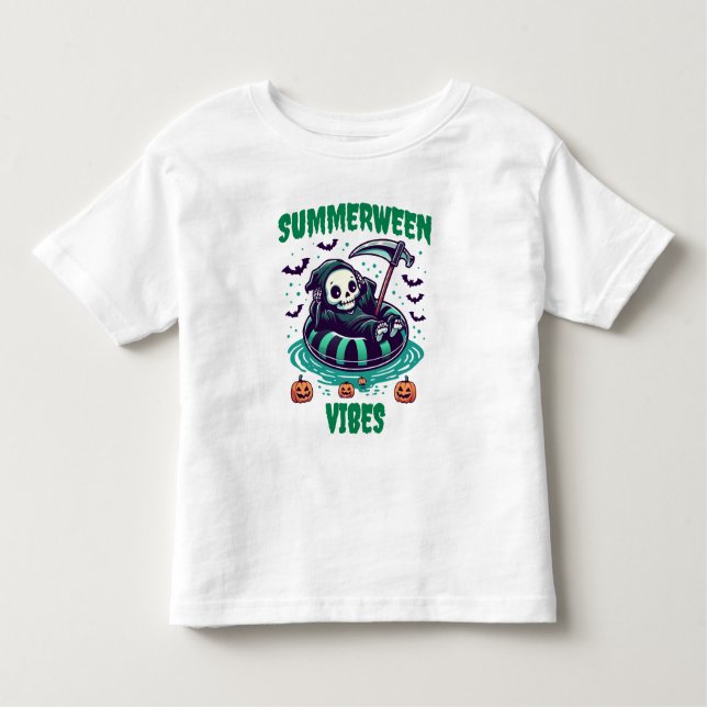 Camiseta Infantil Summerween Vibes – Reaper Relaxed (Frente)