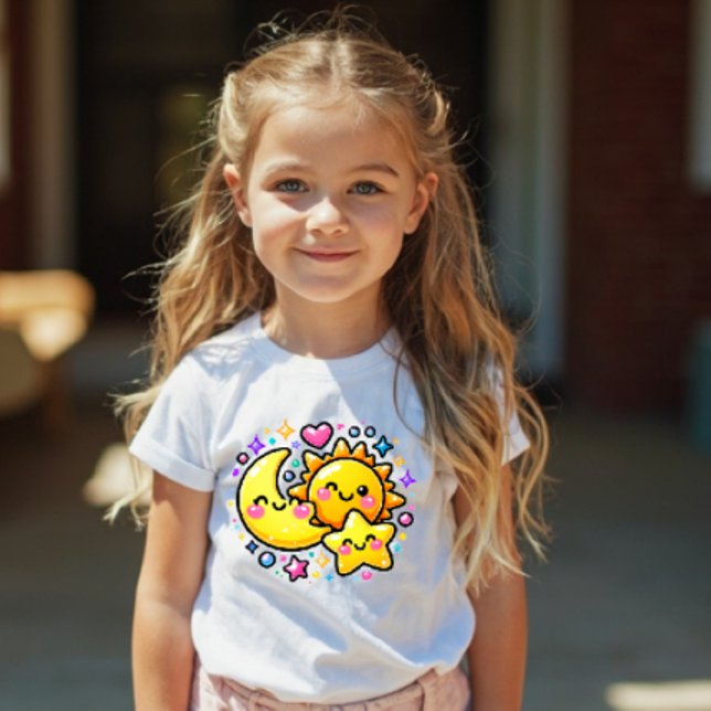 Camiseta Infantil Sun Moon Star Y2K Cute Toddler Shirt (Criador carregado)