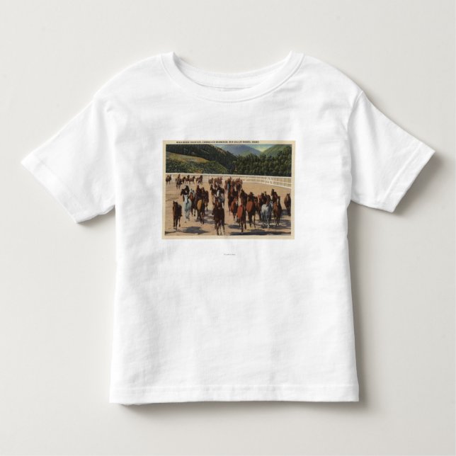 Camiseta Infantil Sun Valley, identificação - ajuntamento do cavalo (Frente)
