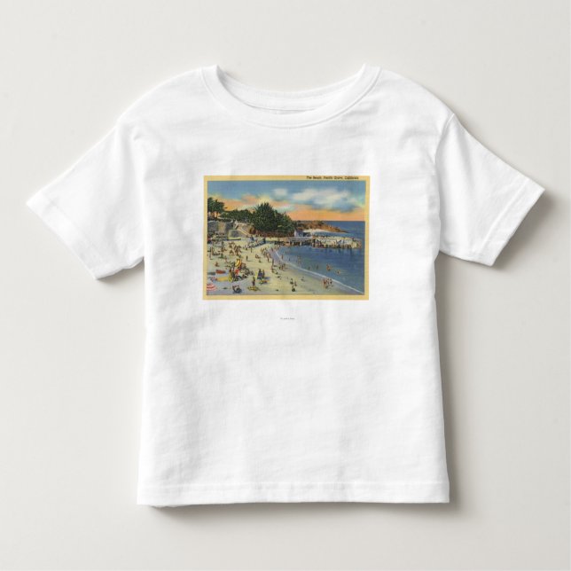Camiseta Infantil Sunbathers & nadadores na praia (Frente)