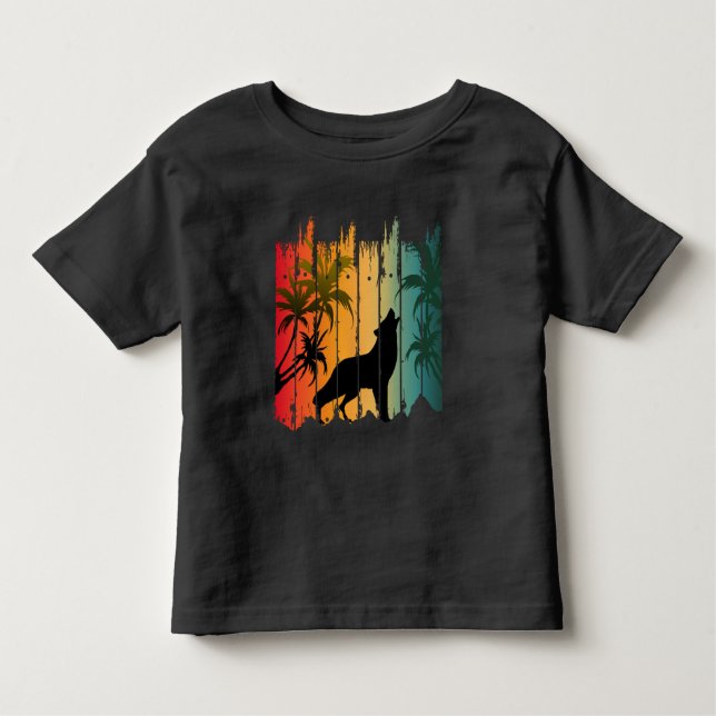 CAMISETA INFANTIL SUNSET WOLF HOWLING (Frente)