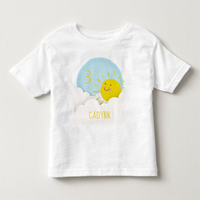 Camiseta Infantil Sunshine Clouds Sky Aniversário (Frente)