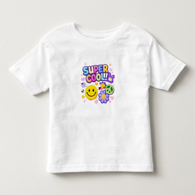 Camiseta Infantil Super Cool Smiley Y2K Toddler T-Shirt (Frente)