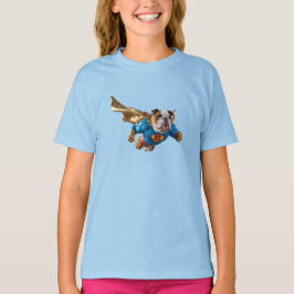 Camiseta Infantil Super-Herói Bulldog Fofo