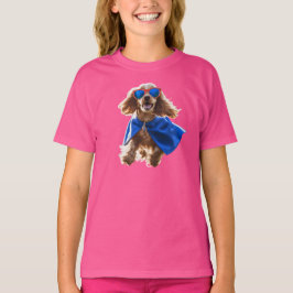 Camiseta Infantil Super-Herói Cocker Spaniel Fofo