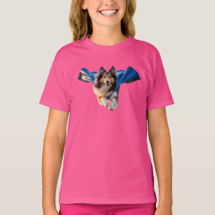 Camiseta Infantil Super-Herói Collie Fofa