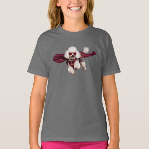 Camiseta Infantil Super-Herói de Poodle Fofa